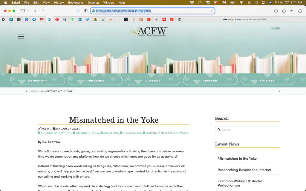 Recent A.C.F.W. Blog Post, Mismatched in the&nbsp;Yoke